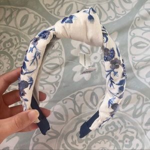 Anthropologie Knot Embroidery Beaded Headband